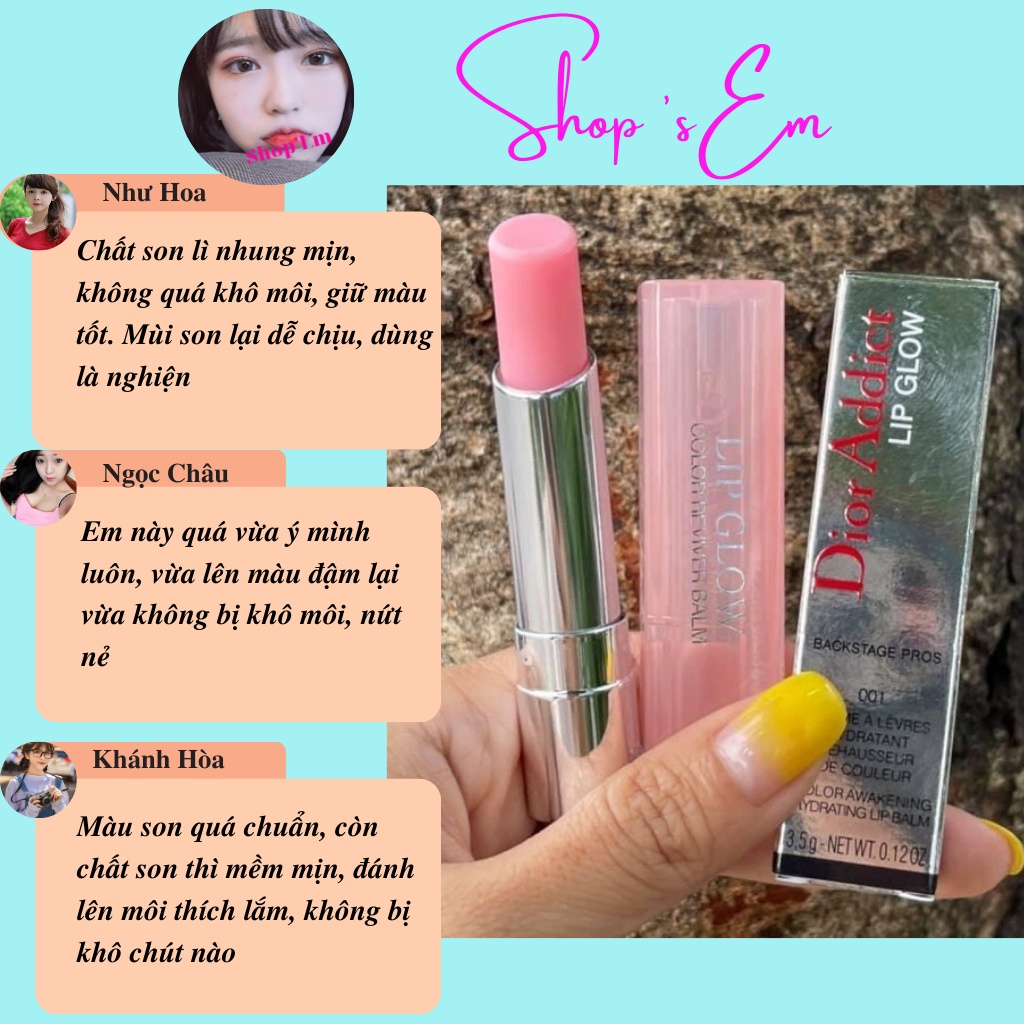 Son Dưỡng Môi Dior Addict #001 #004 Bản Mini 1.5g New 2022 Thiết Kế Nhỏ Nhắn, Màu Sắc Quyến Rũ, Độ Bám Màu Tốt