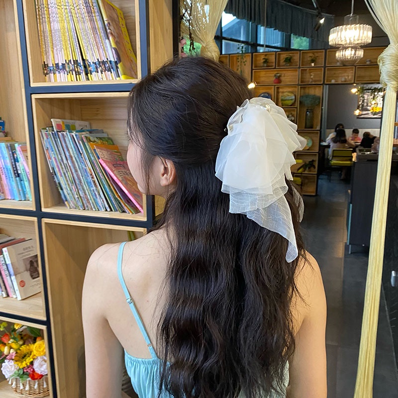 Kẹp tóc HAIMEIKANG đính nơ ruy băng màu sắc ngọt ngào xinh xắn dành cho nữ