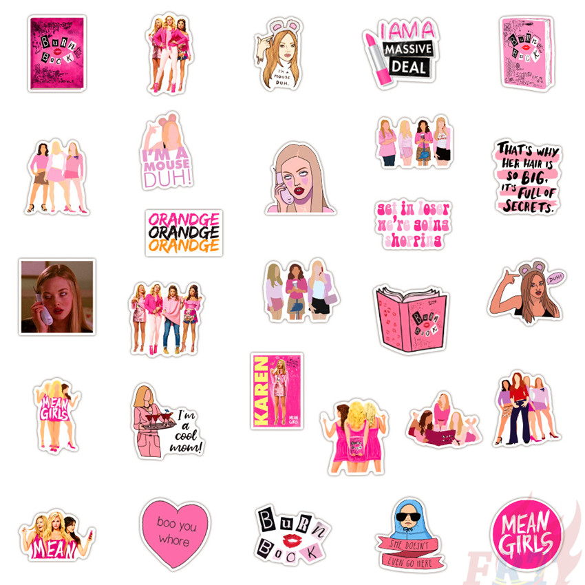Bộ 50 miếng dán họa tiết Mean Girls Series 03 phong cách thời trang chống thấm nước