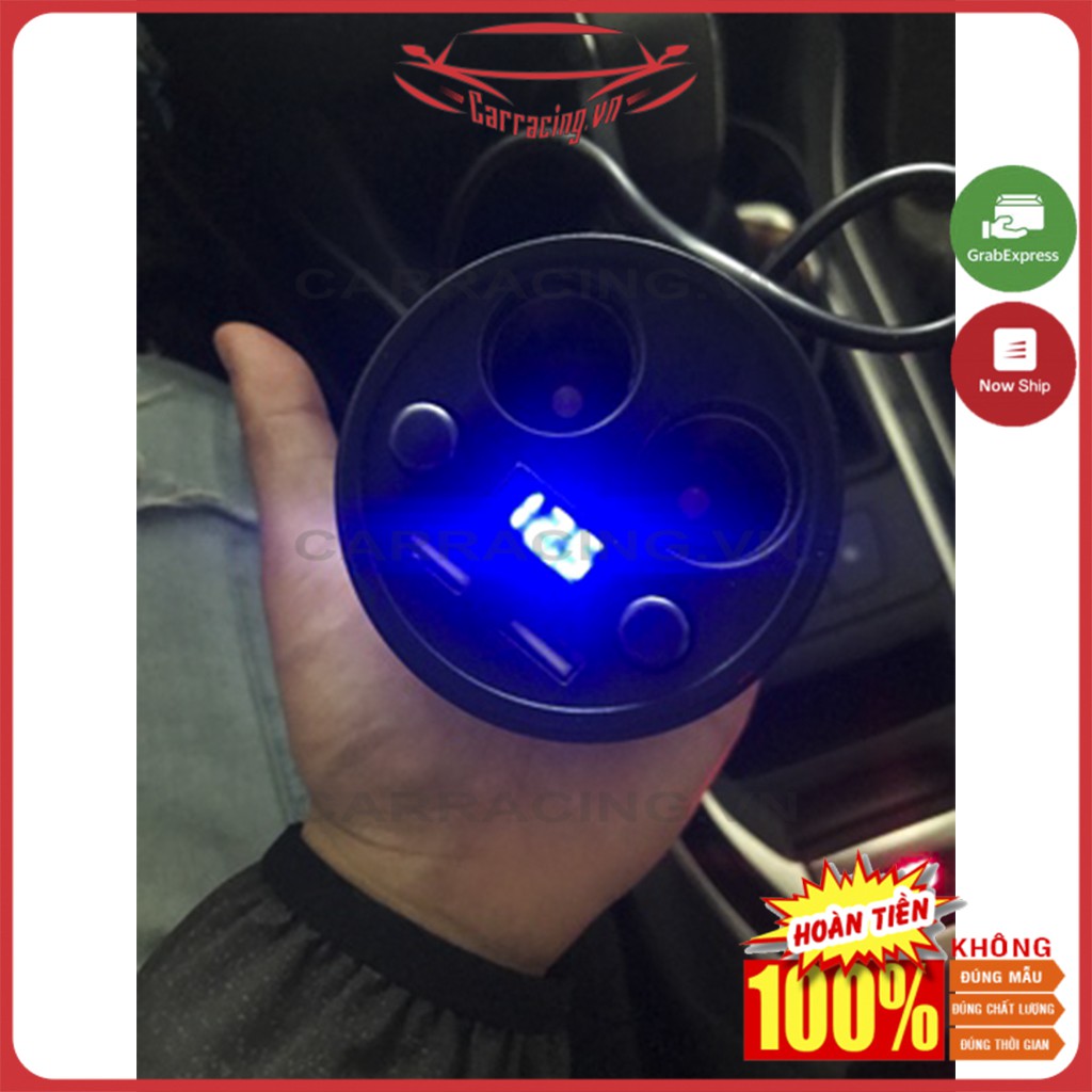 Tẩu Sạc Ô TÔ CARRACING Cốc chia sạc TRÒN nhanh chất lượng cao (2 tẩu tròn 2 USB) bảo hành 6 tháng - Đèn Led báo Vol | BigBuy360 - bigbuy360.vn
