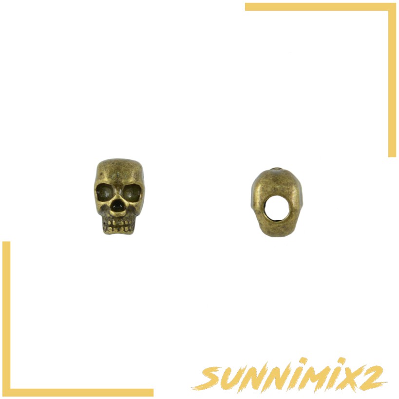 10Pcs 3D Skull Charms Bracelet Crafts Spacer DIY Jewelry Making Charms Beads