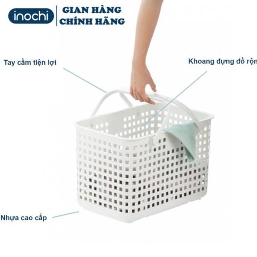 Giỏ nhựa nguyên sinh dùng đựng đồ đi sinh INOCHI ,chậu gấp gọn cho bé