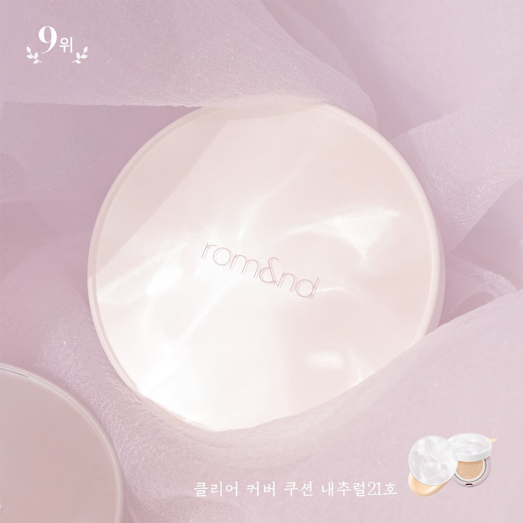 [Rom&amp;nd] Phấn nước che phủ tốt Hàn Quốc Romand Clear Cover Cushion SPF50+ PA+++ - Hanbok Hanbok Project 14g