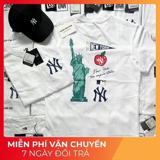 Áo thun newera x m.l.b trắng logo ny nữ thần tự do