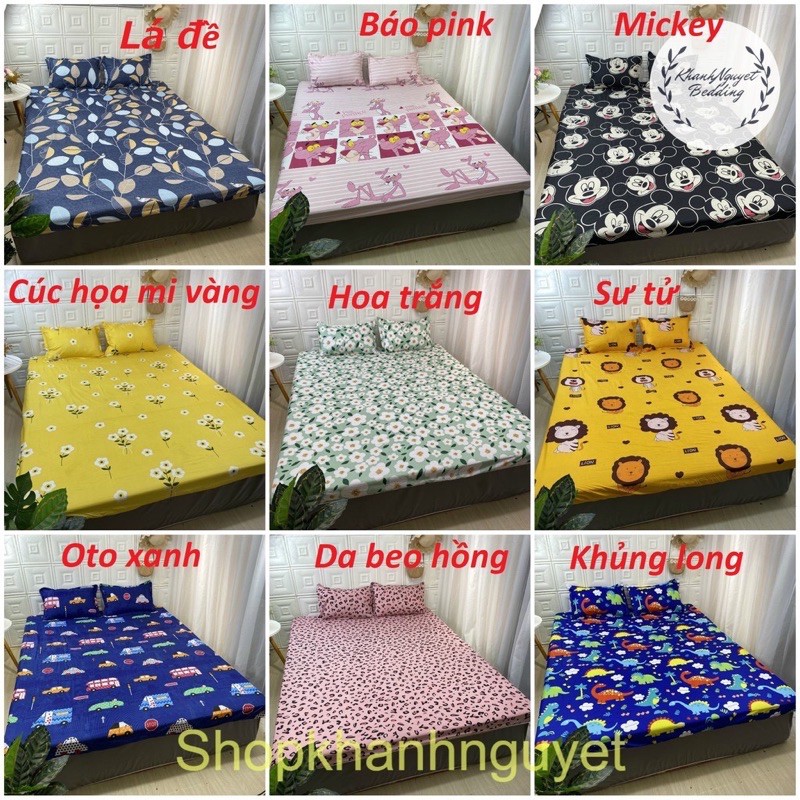 Bộ Ga giường cotton kèm áo gối nằm K'home vải cotton 3d poly siêu cute | BigBuy360 - bigbuy360.vn
