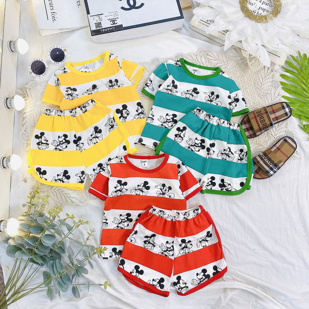 [Mã FAMAYFA2 giảm 10K đơn 50K] Bộ quần áo trẻ em vải COTTON Micky siêu đẹp bé trai gái đều mặc đẹp (10 - 24)kg