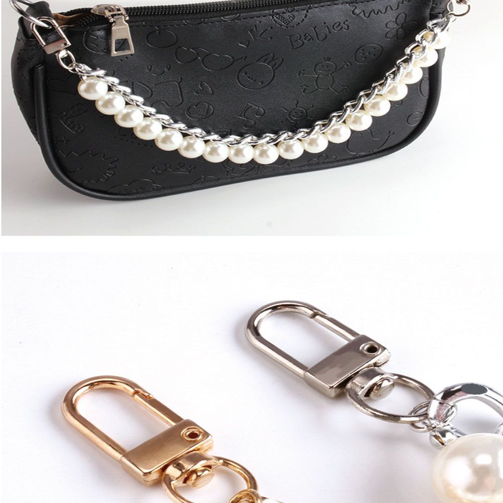 Dây đeo túi xách đính ngọc trai khóa hợp kim DIY thời trang