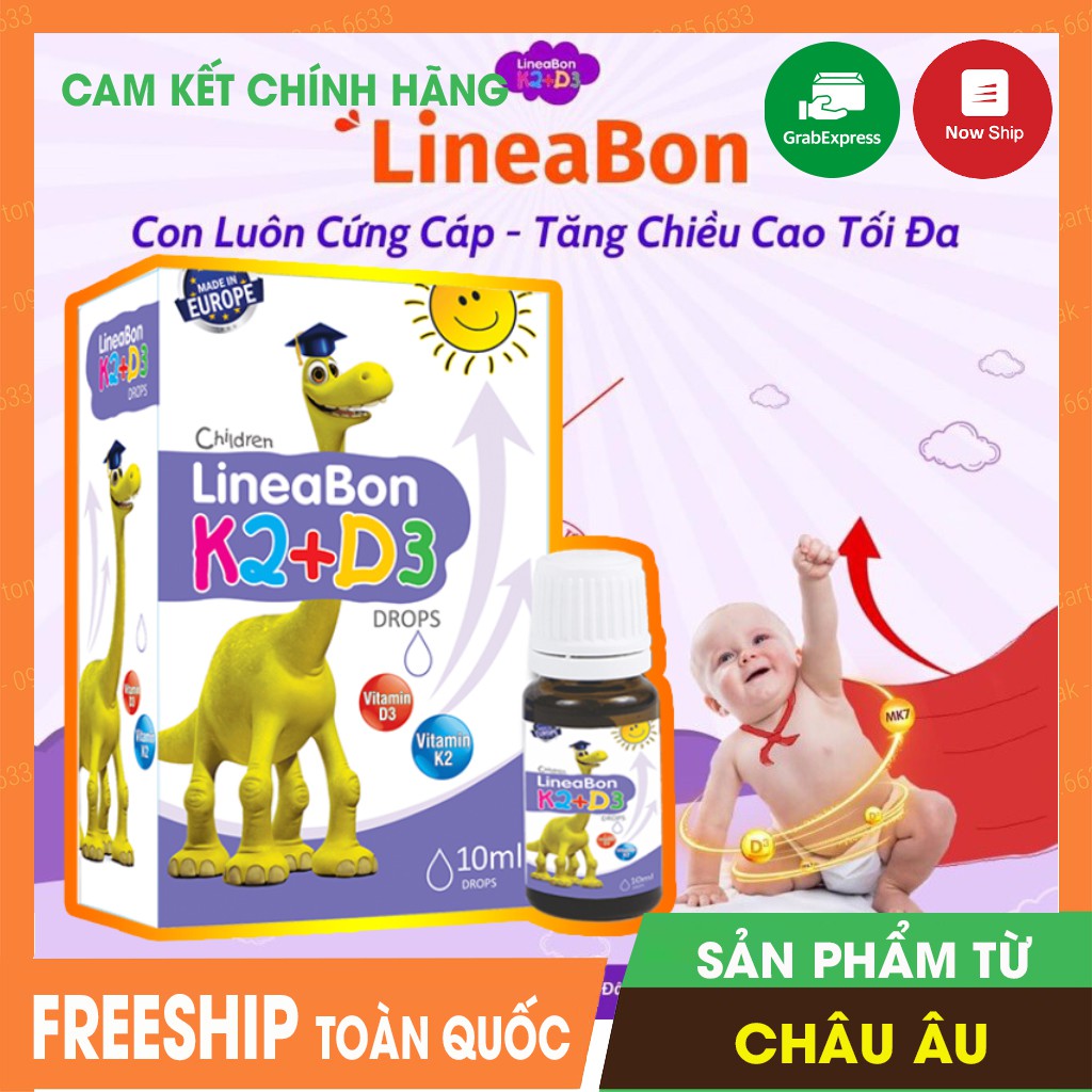 LINEABON K2D3 – VITAMIN K2 D3 Hỗ trợ tăng chiều cao, hết còi xương - Sản phẩm nổi tiếng tại Châu Âu