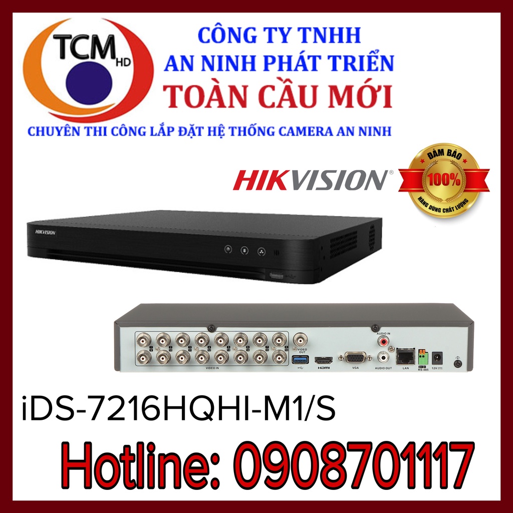 Đầu ghi hình Hybrid TVI-IP 16 kênh TURBO 5.0 HIKVISION iDS-7216HQHI-M1/S