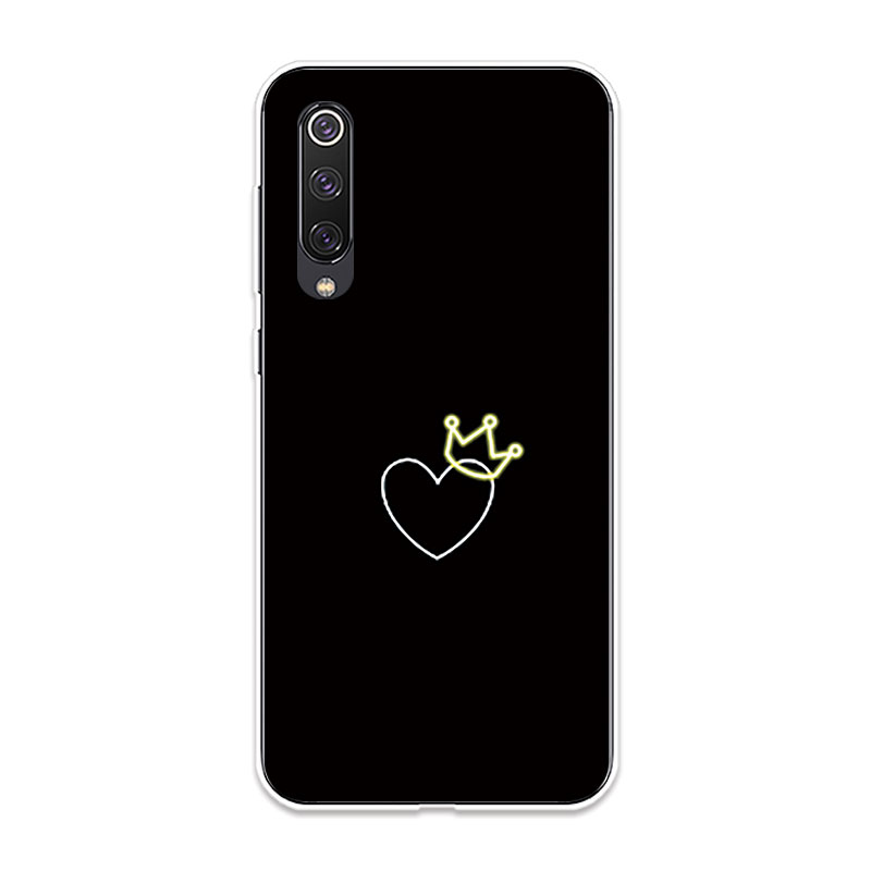 Ốp Lưng Xiaomi MI 8 Lite Pro 8SE 9 SE TPU mềm Case Cá tính đen tuyền Two
