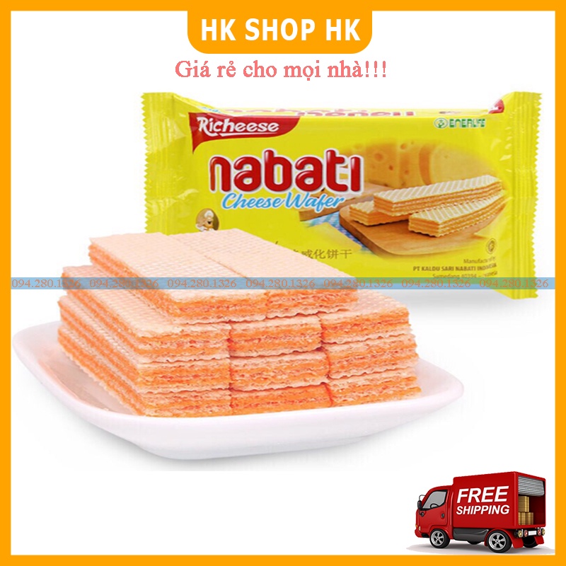 Bánh xốp Nabati phô mai/phúc bồn tử/socola 130g