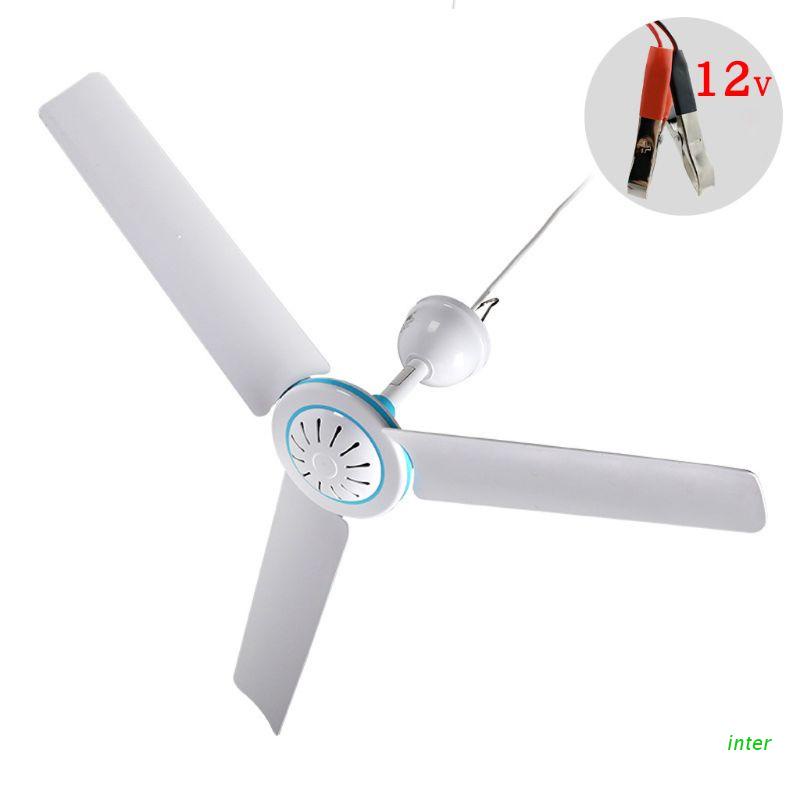 Quạt Làm Mát Treo Trần Nhà 12v Kèm Dây Cáp 2.4m Tiện Dụng Cho Gia Đình / Văn Phòng