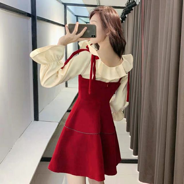 Đầm dây nhung Taobao
