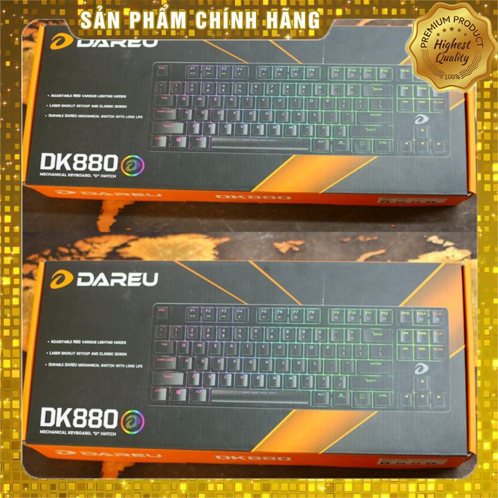 Bàn phím cơ TKL DareU EK880 - Mã cũ DK880, Led rgb 20 chế độ siêu sáng, 87 cap - BH 24 tháng - Chính hãng phân phối ] | BigBuy360 - bigbuy360.vn