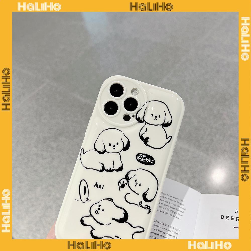 iPhone Case Silicone Soft Case TPU Airbag Shockproof Protection Camera Full Coverage Puppy Cute Cartoon Compatible For iPhone 11 Pro Max 13 Pro Max 12 Pro Max 7Plus xr XS Max