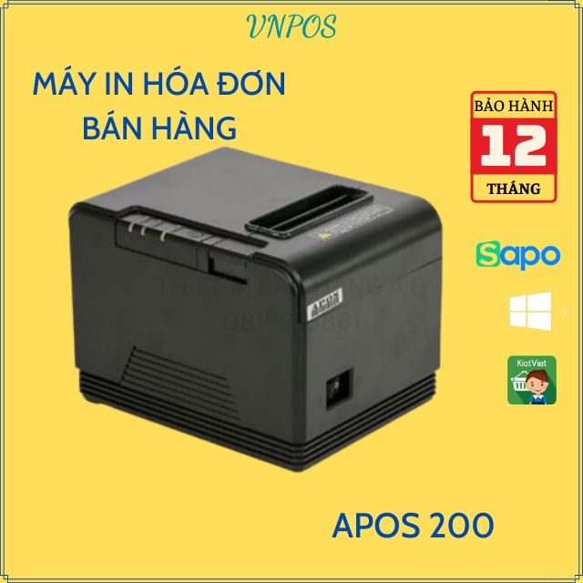 [NHẬP THIE9 GIẢM 9%] Máy in hoá đơn K80 APOS 200 USB in bill tính tiền POS từ các phần mềm bán hàng khổ giấy 80mm