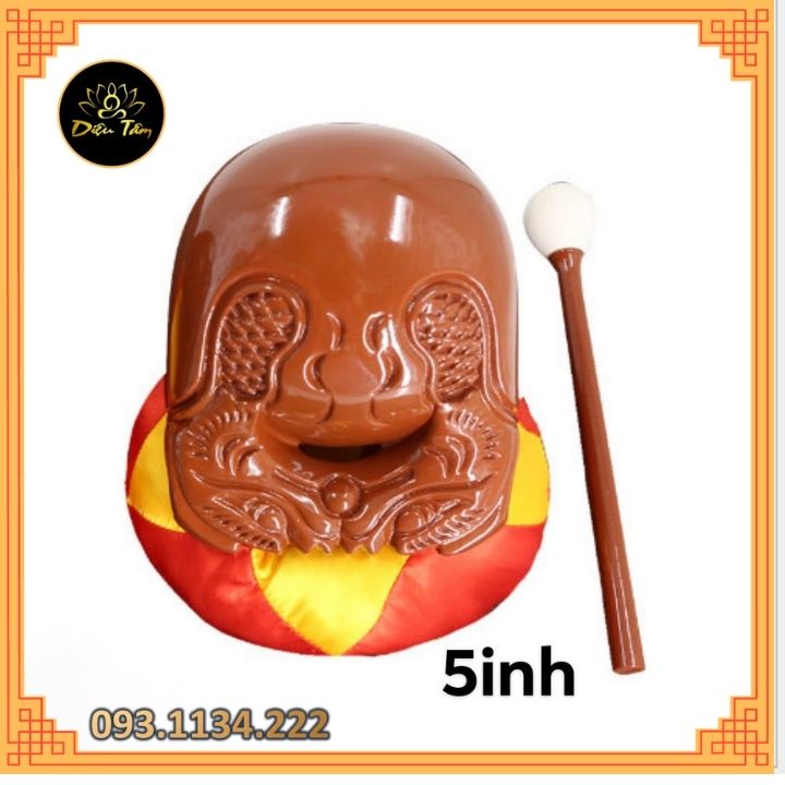 Mõ tụng kinh niệm phật gồm Mõ+dùi+đệm hàng đẹp ĐÀI LOAN gỗ cao cấp size từ 3,5inh đến 5inh