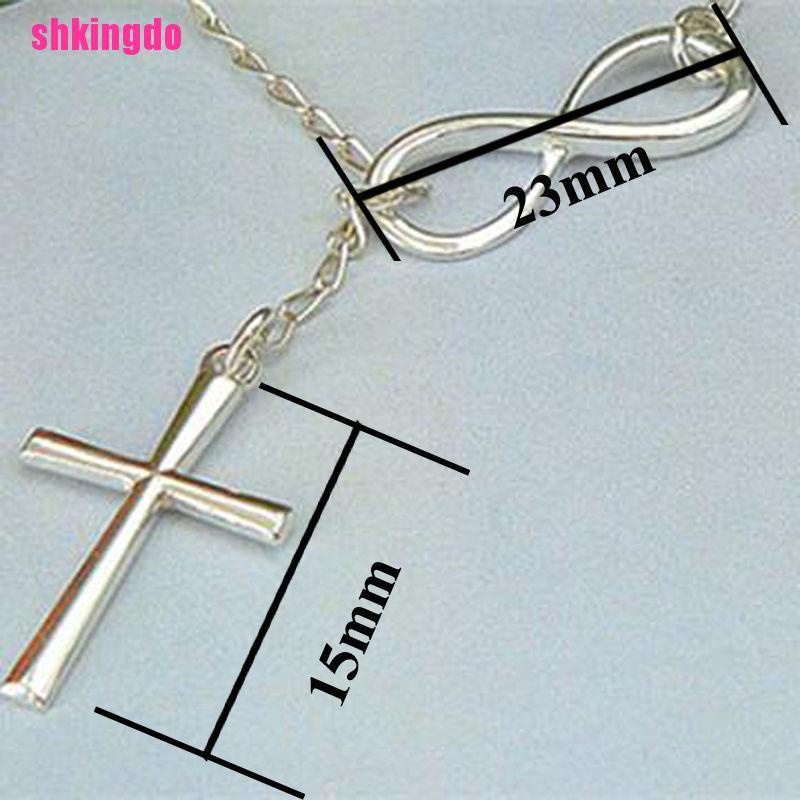 Vòng cổ mạ bạc hình chữ thập thời trang thanh lịch