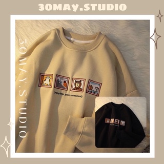 Áo hoodie trần bông , áo nỉ chú gấu unisex dáng rộng