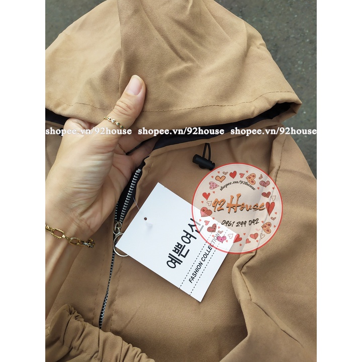 Áo khoác basic trơn phom rộng chất da lộn siêu đẹp, áo khoác 2 lớp có mũ trùm đầu