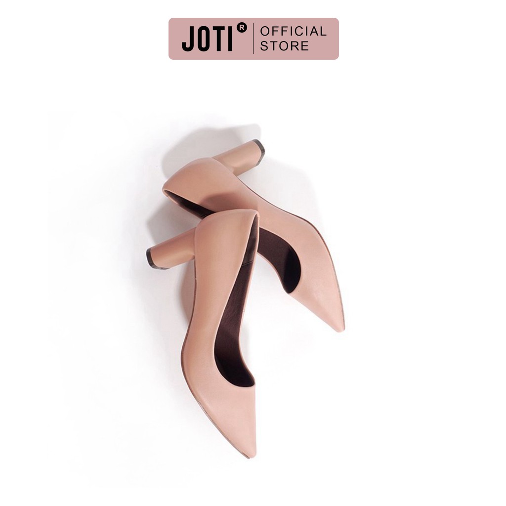 Giày Cao Gót Nữ JOTI Daniel 3257VN5 - Mũi Nhọn Bít Gót Đế Trụ Cao 5cm Da Mờ - Mang Công Sở Dự Tiệc