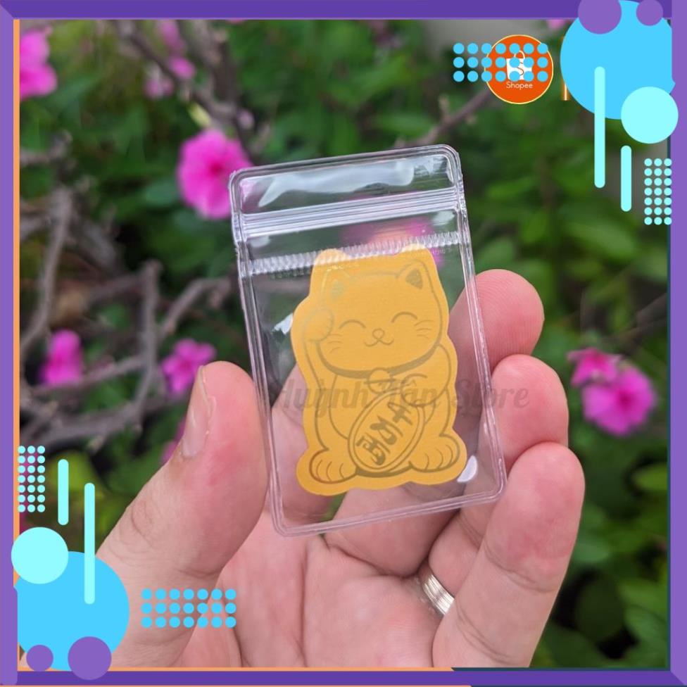 Miếng dán Mèo Thần Tài vẫy tay, mạ vàng, trang trí ốp lưng điện thoại ý nghĩa chiêu tài, hút lộc,may mắn,bình an