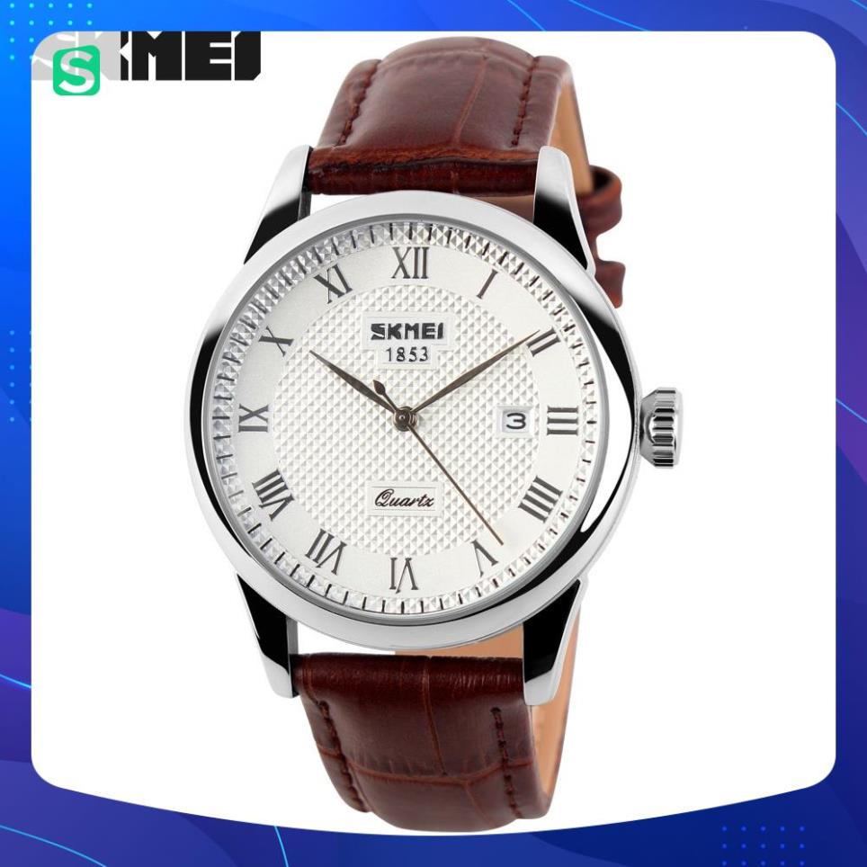 Đồng hồ nam dây da SKMIE,Doanh nhân Đồng hồ thạch anh Thời trang mới Dây da không thấm nước,BH 12 tháng