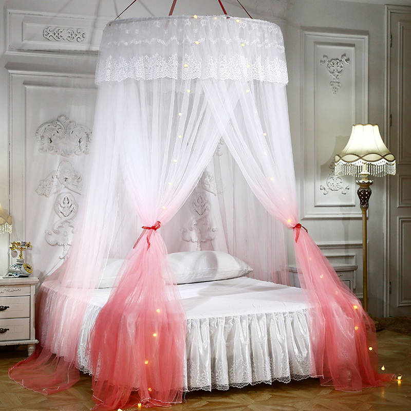 Ba cửa mở Muỗi Mosquito Nets Home Đóng mã hóa đơn sàn Công chúa Gió Container Hút tròn Phòng ngủ Mosquito Net