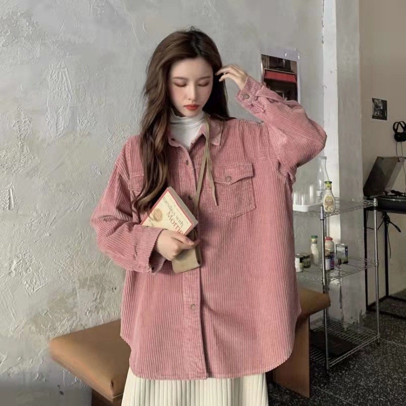 Áo sơ mi tay dài dáng rộng thiết kế mới thời trang theo phong cách vintage dành cho nữ