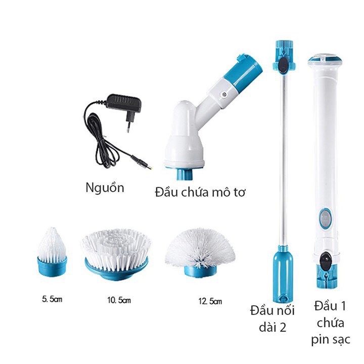 Chổi điện sạc đa năng  thông minh 3 đầu thay đổi Spin 300 RPM - BH 12 tháng