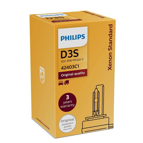 BÓNG ĐÈN Ô TÔ PHILIPS BÓNG ĐÈN XE HƠI PHILIPS XENON D3S 42403C1 4200K 42V CHÂN PK32d-5 SÁNG TRẮNG ẤM
