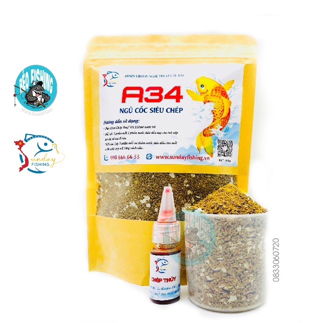 Mồi câu A34+ ngũ cốc siêu chép