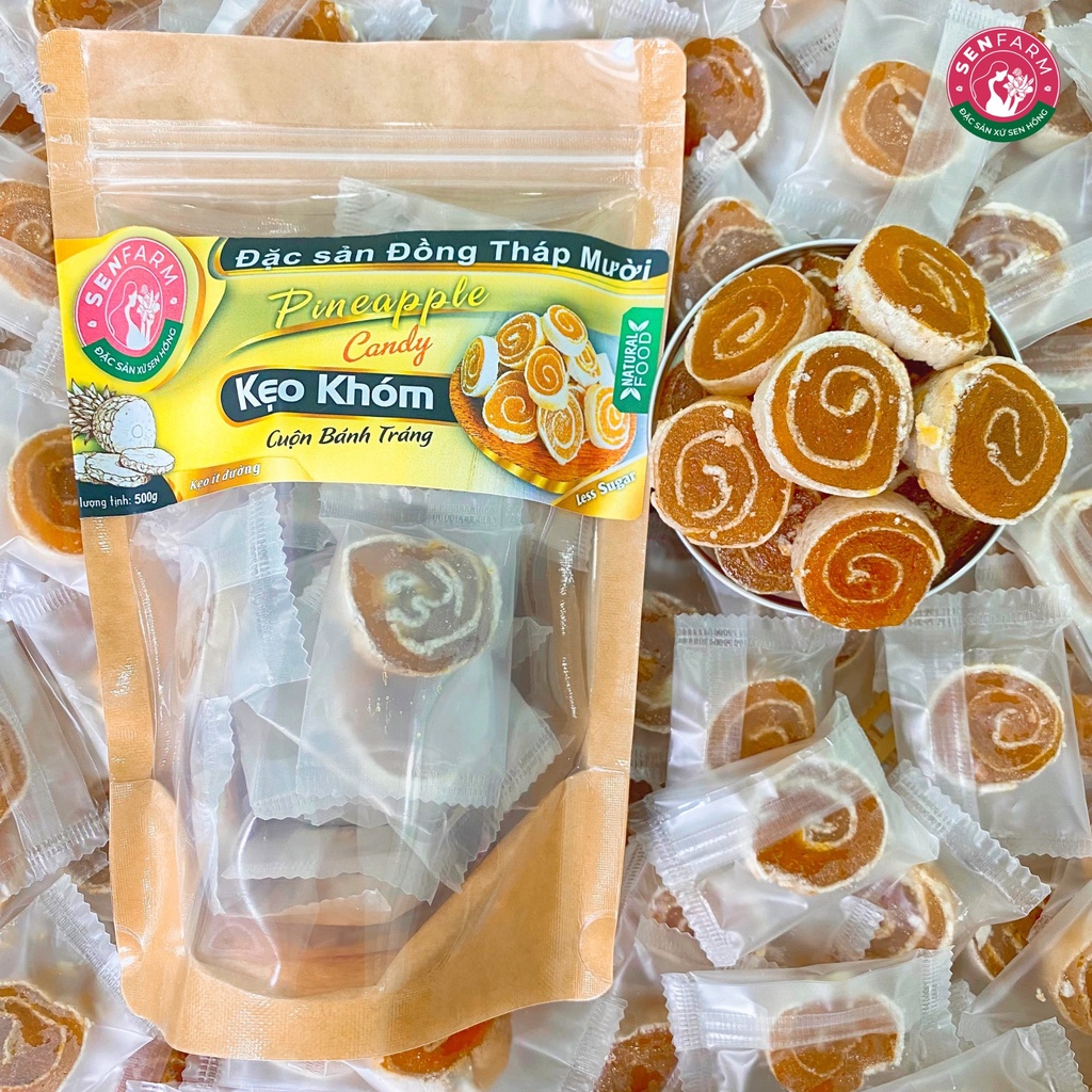 COMBO 4 bịch kẹo trái cây cuộn  bánh tráng Senfarm