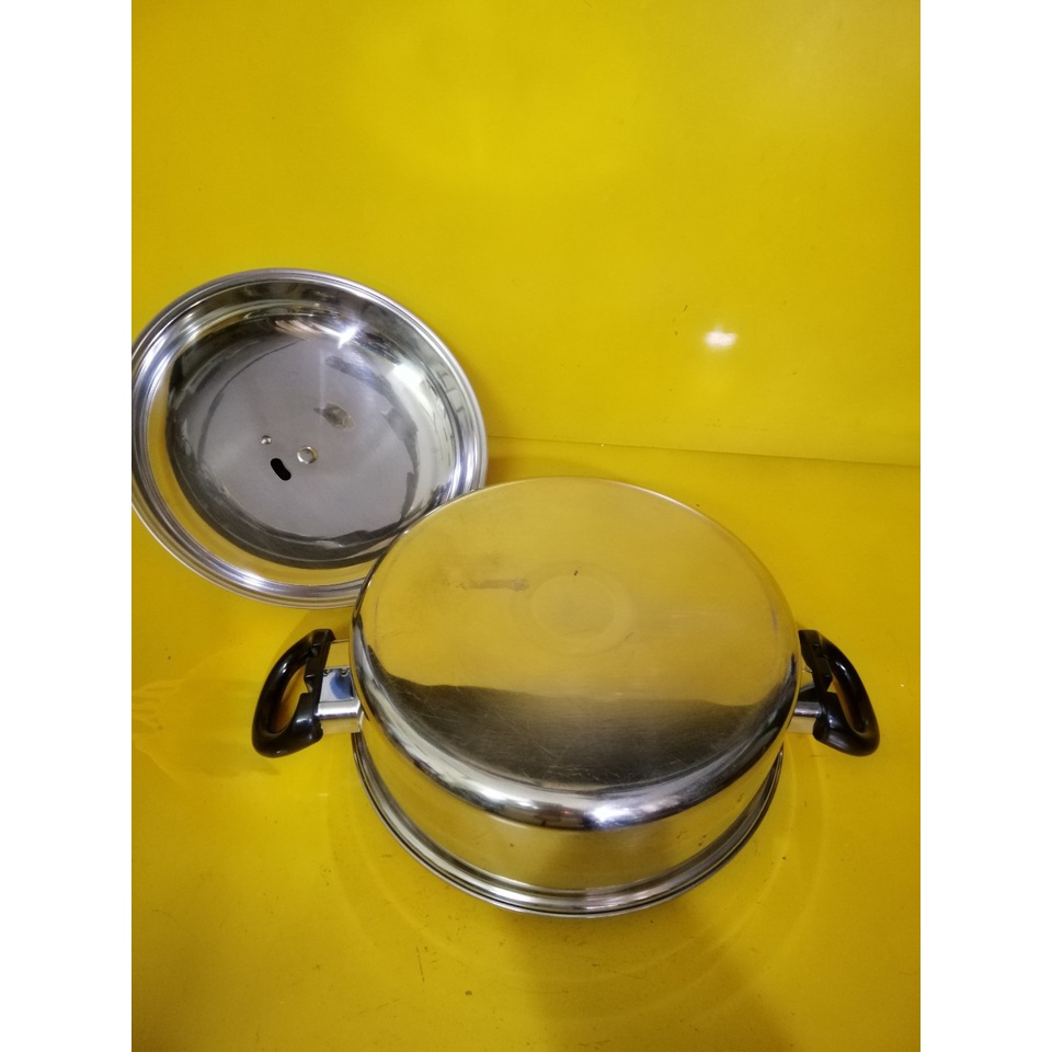 Nồi lẩu (chảo) inox nội địa Nhật, size 27cm, cao 9cm (mã 673KT), Không dùng từ