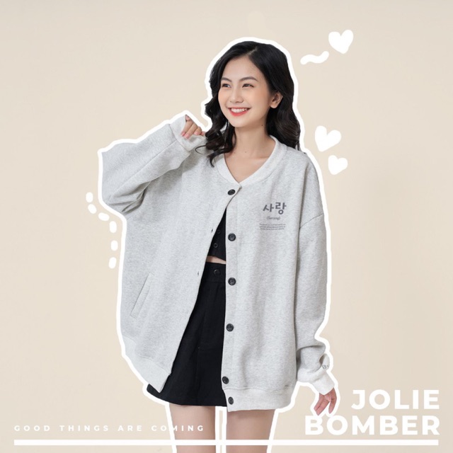 Áo khoác nỉ Sarang Bomber chất nỉ bông mềm mịn Byjolievn