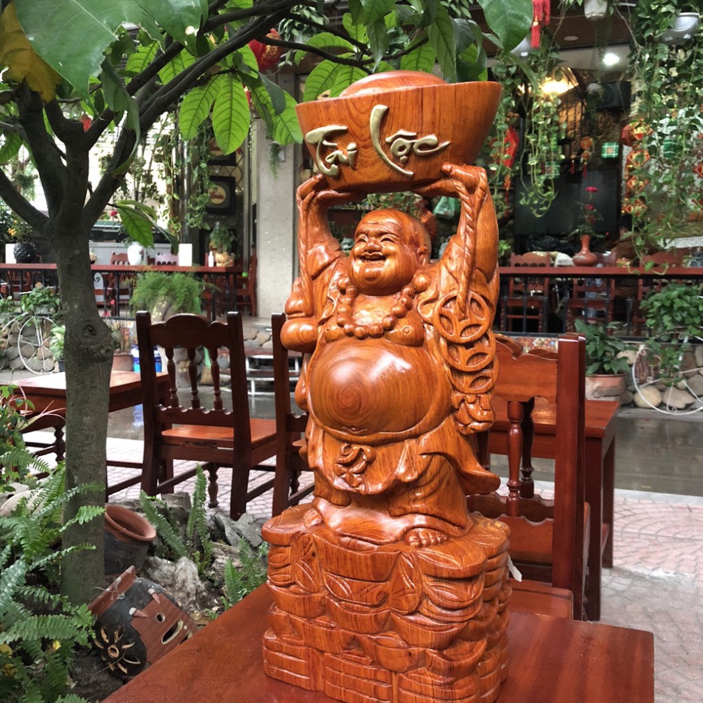 Tượng Phật Di Lặc Phong Thủy Gỗ Hương