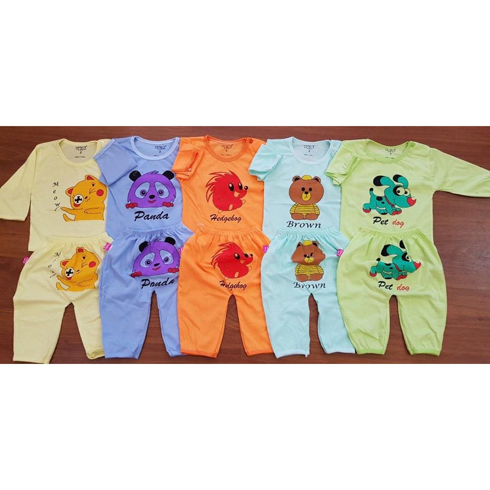 Set 5 bộ dài tay in hình đẹp cho bé