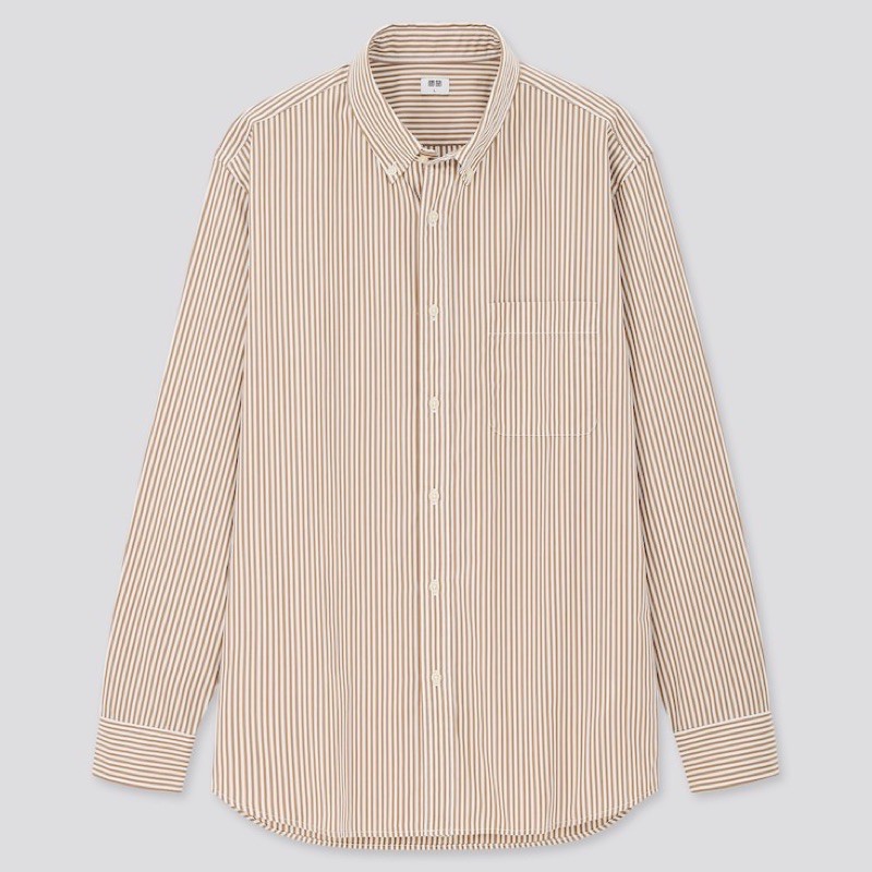 Áo sơ mi kẻ sọc nam dài tay thời trang, thanh lịch của UNIQLO
