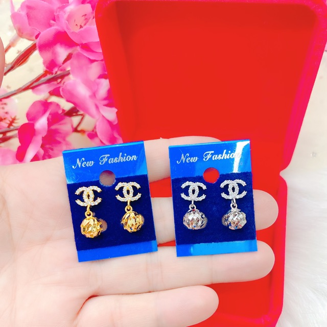 Bông tai chử x - mạ vàng 18k