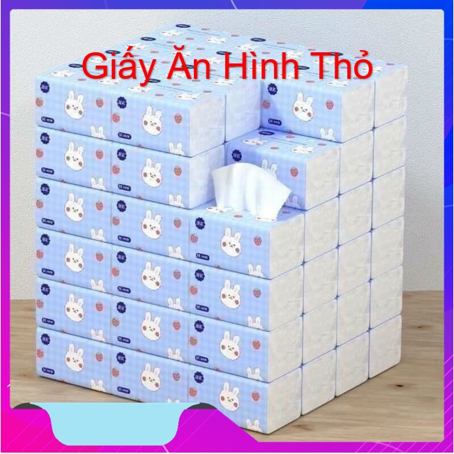 Thùng 40 gói giấy ăn rút hình thỏ SIÊU HOT giấy ăn làm từ nguyên liệu sợi tre cao cấp