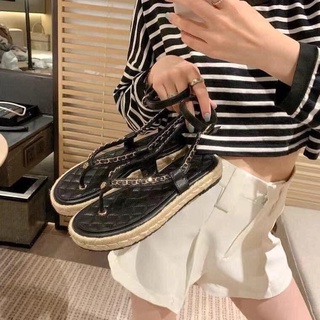Sandal nữ cói đế bánh mỳ phối dây xích đế da trám đi êm chân bền đẹp