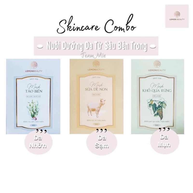 [HÀNG CHÍNH HÃNG] Bộ 3 mặt nạ LemonMask