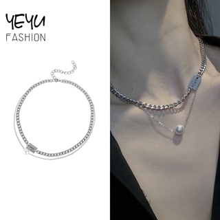 Dây Chuyền Hợp Kim Mặt Ngọc Trai Nhân Tạo Sang Trọng Cá Tính Cho Nữ