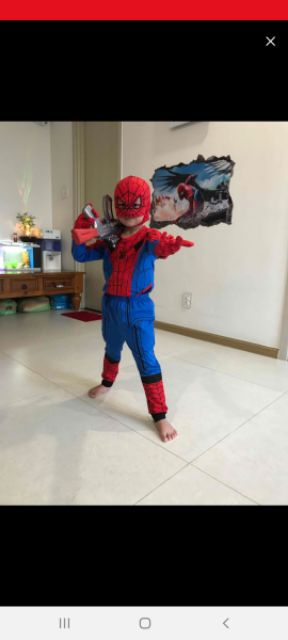Spiderman dài tay kèm tặng bao tay và mặt nạ