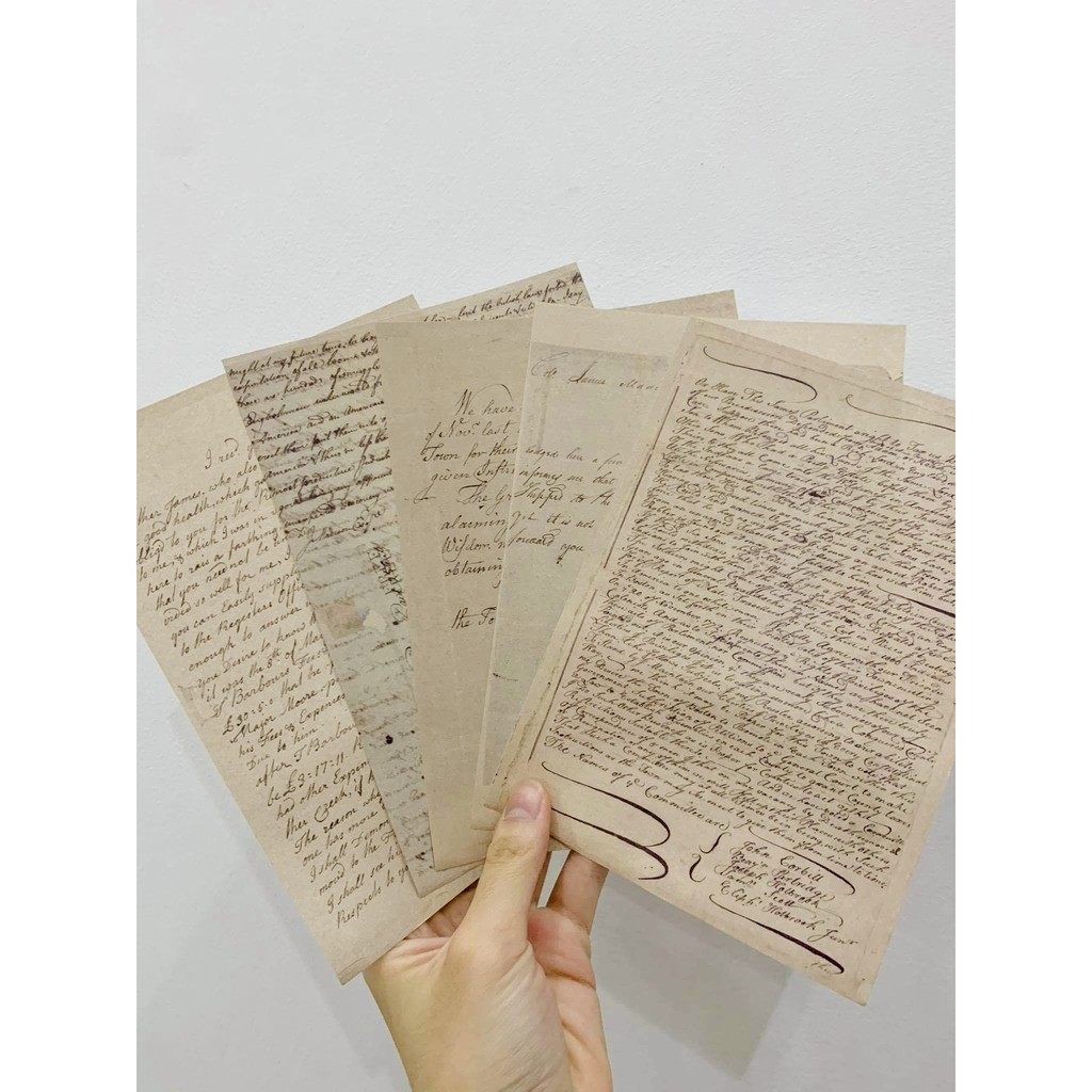 [3 mẫu] Set 10 Tờ Giấy Nền Vintage - Giấy Báo / Manuscript / Toán Học