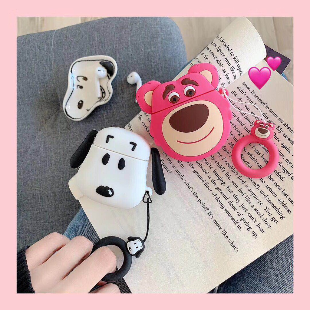 Disney Vỏ Bảo Vệ Hộp Sạc Tai Nghe Airpods Kèm Móc Khóa Hoạt Hình Xinh Xắn Ốp