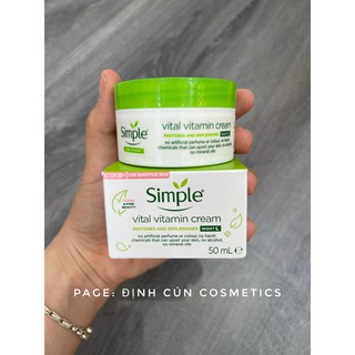 Kem dưỡng ẩm cho da ban đêm simple kind to skin vital vitamin night 50ml