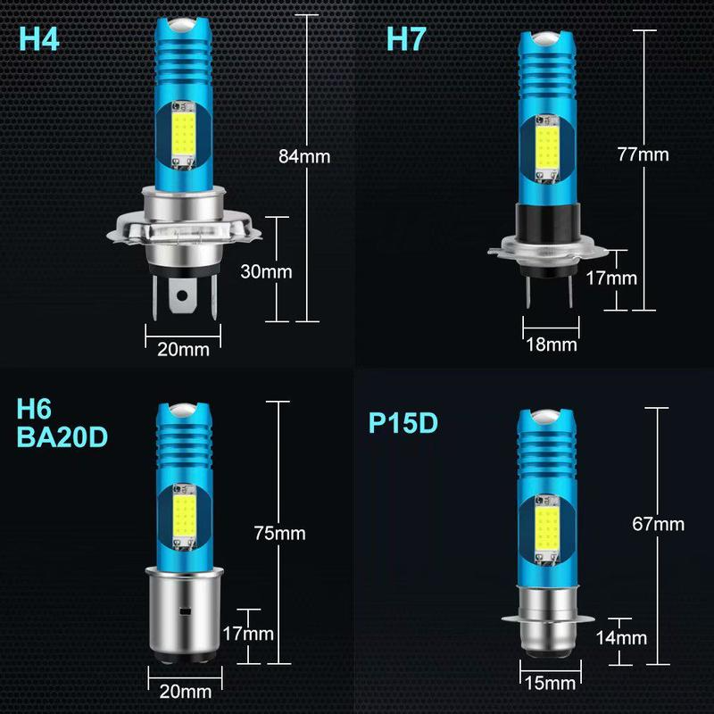 Đèn Pha Led Không Dây H4 H7 P15D Ba20D Cho Xe Mô Tô