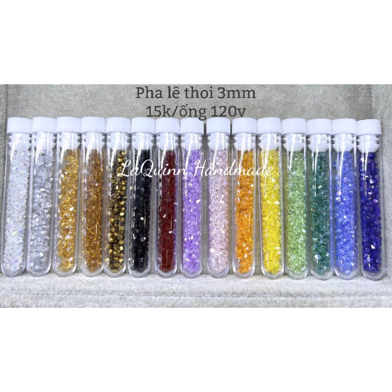 Ống 120v pha lê thoi 3mm - nguyên liệu handmade