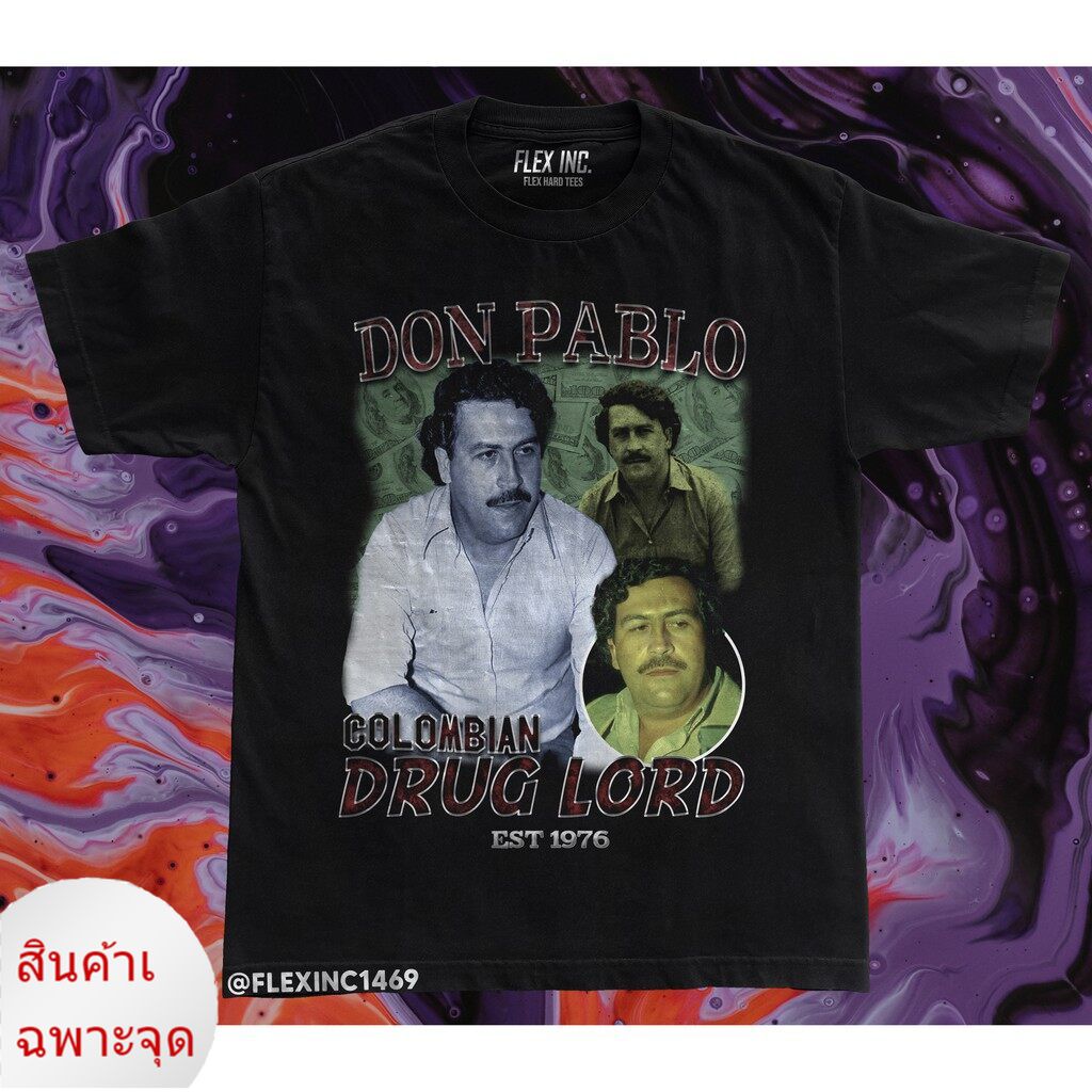 Áo thun in họa tiết Don Pablo Escobar Phong cách cổ điển Kích thước lớn